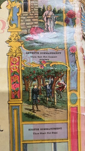 Antique 1905-1911 James Lee Chromolithograph Lord's Prayer - photo 4