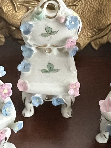 Vtg Porcelain Elfinware 4 Pc Miniature Furniture Set - photo 5