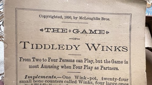 Antique 1890s McLoughlin Bros Tiddledy Winks Box Game - photo 3