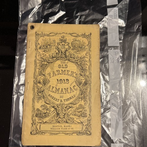Antique 1913 Old Farmer’s Almanac No 121 Corner Rivet
