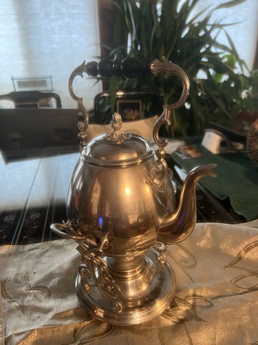 ANTIQUE TEA Tilting KETTLE Pot w/Warmer & Stand Victorian 1894