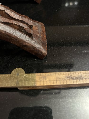 Vintage Hand Carved Dark Wood Folding Book Stand - photo 4