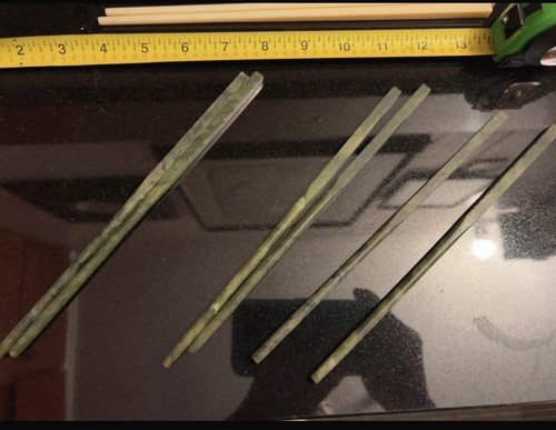 8.27 inch 100% Natural Color Jade Chopsticks (2 Pairs)