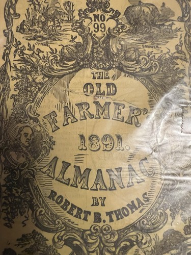 1891 Old Farmers Almanac Robert B Thomas No 99 Antique - photo 2