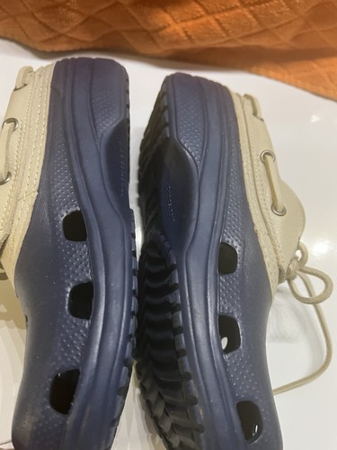 RARE Leather Blue Crocs Islander Pitcrew Sport Boat Shoe Unisex - photo 4