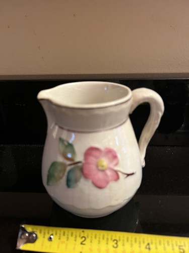 Antique 1882 Chesapeake Pottery Wild Rose Pitcher