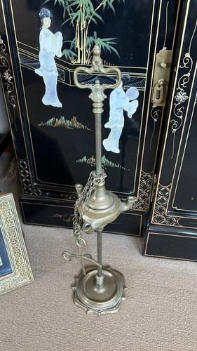 Antique 19th Century Italian Brass Whale Ship Oil Lamp