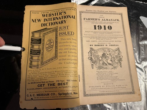 No 117 Antique 1910 The Old Farmer’s Almanac Rivet Corner - photo 3