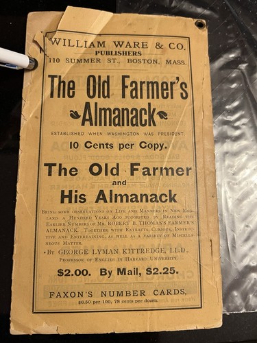 No 117 Antique 1910 The Old Farmer’s Almanac Rivet Corner - photo 5