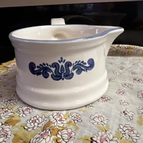 Vtg Pfaltzgraff Stoneware Blue Village Stick Handled Pot - photo 2
