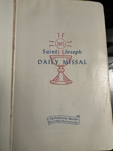 Vintage LEATHER Cover Saint Joseph Daily Missal 1956 - photo 3