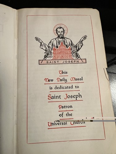 Vintage LEATHER Cover Saint Joseph Daily Missal 1956 - photo 4