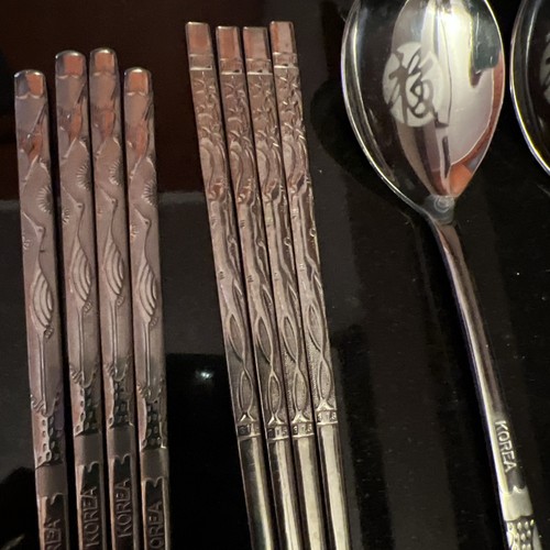 Lot 18 Pc Stainless Steel Chopsticks & 2 Serving Spoons - photo 5