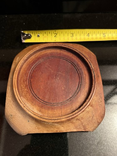 Vtg Chinese Pedestal Stand Rosewood Square Wooden Vase - photo 3