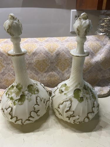 Antique Dithridge Milk Glass Apothecary Vanity Barber Bottle
