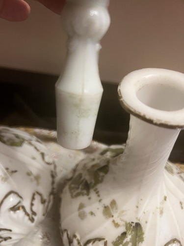 Antique Dithridge Milk Glass Apothecary Vanity Barber Bottle - photo 3