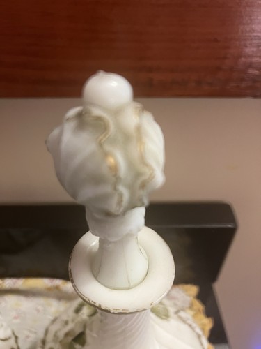 Antique Dithridge Milk Glass Apothecary Vanity Barber Bottle - photo 4