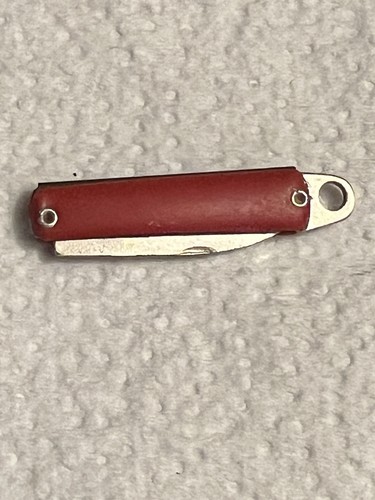 Vtg Folding Pocket Knife Red Plastic Metal Hong Kong Gumball - photo 3