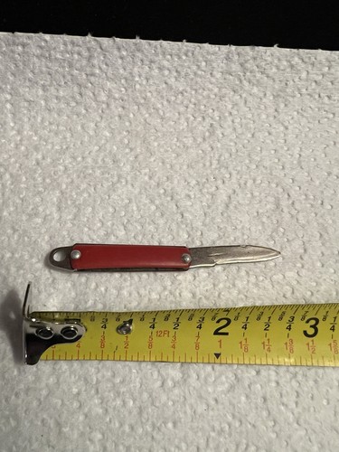 Vtg Folding Pocket Knife Red Plastic Metal Hong Kong Gumball - photo 5