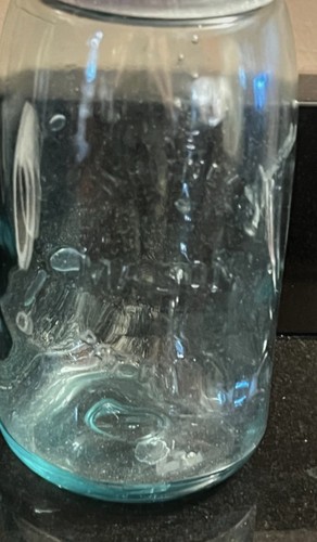 NICE AQUA COLORED WHITNEY MASON PAT'D 1858 JAR W/LID - photo 2