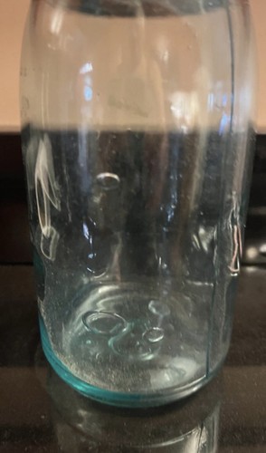 NICE AQUA COLORED WHITNEY MASON PAT'D 1858 JAR W/LID - photo 3