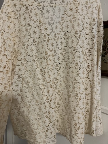 Women's XL Chico’s Cream Lace Top, light Jacket - photo 5