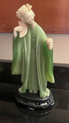 Wony Italy Faux Jade Geisha Asian Woman Ivorite Figurine - photo 5