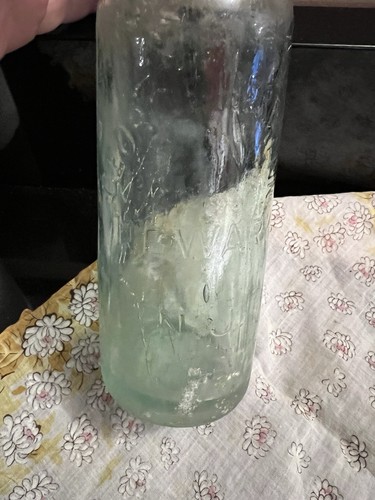 Antique Blob Top Glass Bottle Clear Aqua -George HERRMANN - photo 2