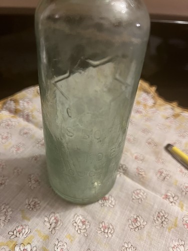 Antique Blob Top Glass Bottle Clear Aqua -George HERRMANN - photo 5