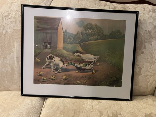 Antique War Picture  “An Enemy in Camp” lithograph 1920s