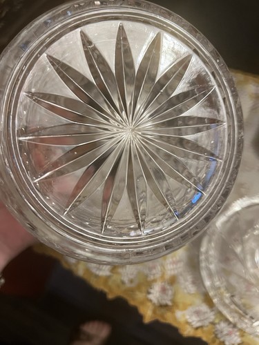 Vintage St. George Crystal Glass Lidded Pinwheel Biscuit Jar - photo 4