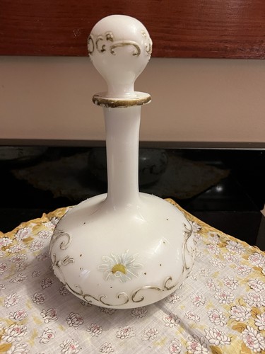 Antique Milk Glass Decanter w/Original Stopper Barber