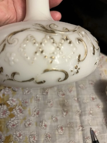 Antique Milk Glass Decanter w/Original Stopper Barber - photo 3