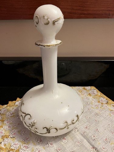 Antique Milk Glass Decanter w/Original Stopper Barber - photo 4
