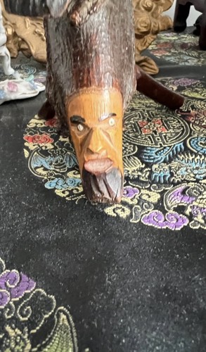 Vintage Hand Carved All Wood 3 Headed Pipe Folk Art - photo 3
