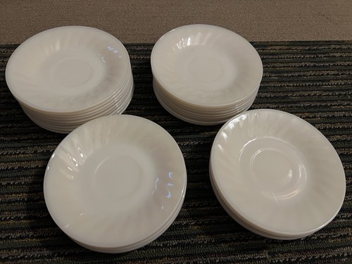 Lot Of 29 Cream Fire-King Ivory Swirl Oven Ware Saucers