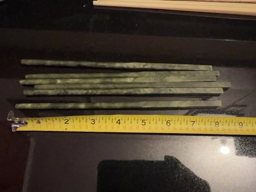 3 Pairs Of Natural Jade Chopsticks Nephrite Spinach