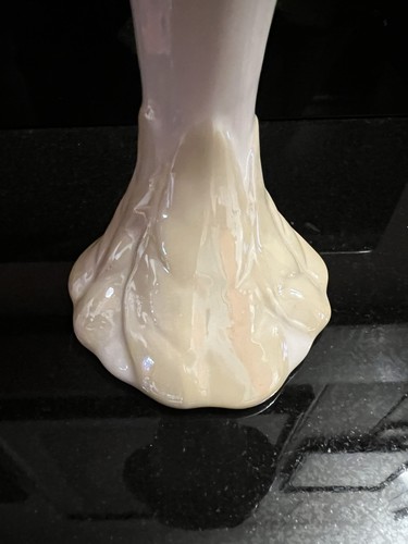 Belleek Ivory & Yellow Trumpet Flower Vase Sunflower Gold Mark - photo 4