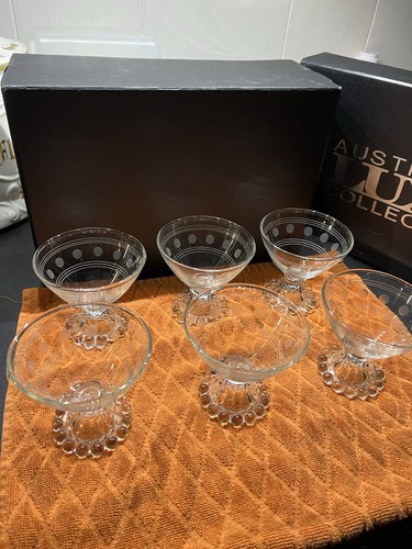 Vintage Set 6 Berwick Boopie Clear Champagne Sherbet Glasses - photo 2