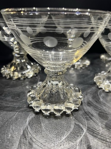 Vintage Set 6 Berwick Boopie Clear Champagne Sherbet Glasses - photo 4