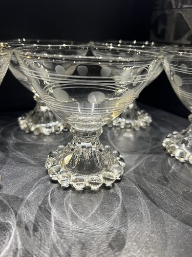 Vintage Set 6 Berwick Boopie Clear Champagne Sherbet Glasses - photo 5