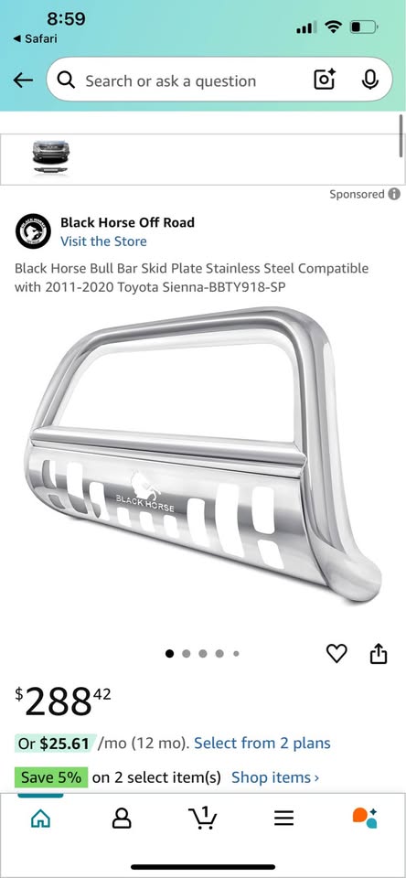 Black Horse Bull Bar 2011-2020 Toyota Sienna - photo 2