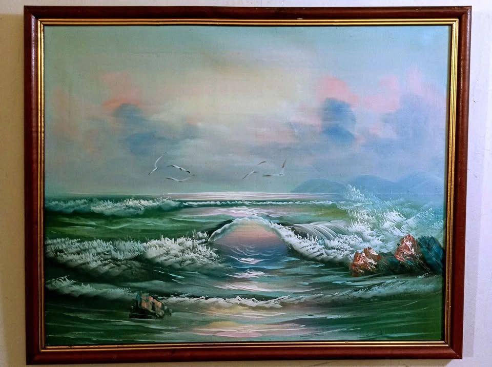 Vintage original oil painting, framed, 22x18 inches. - photo 2