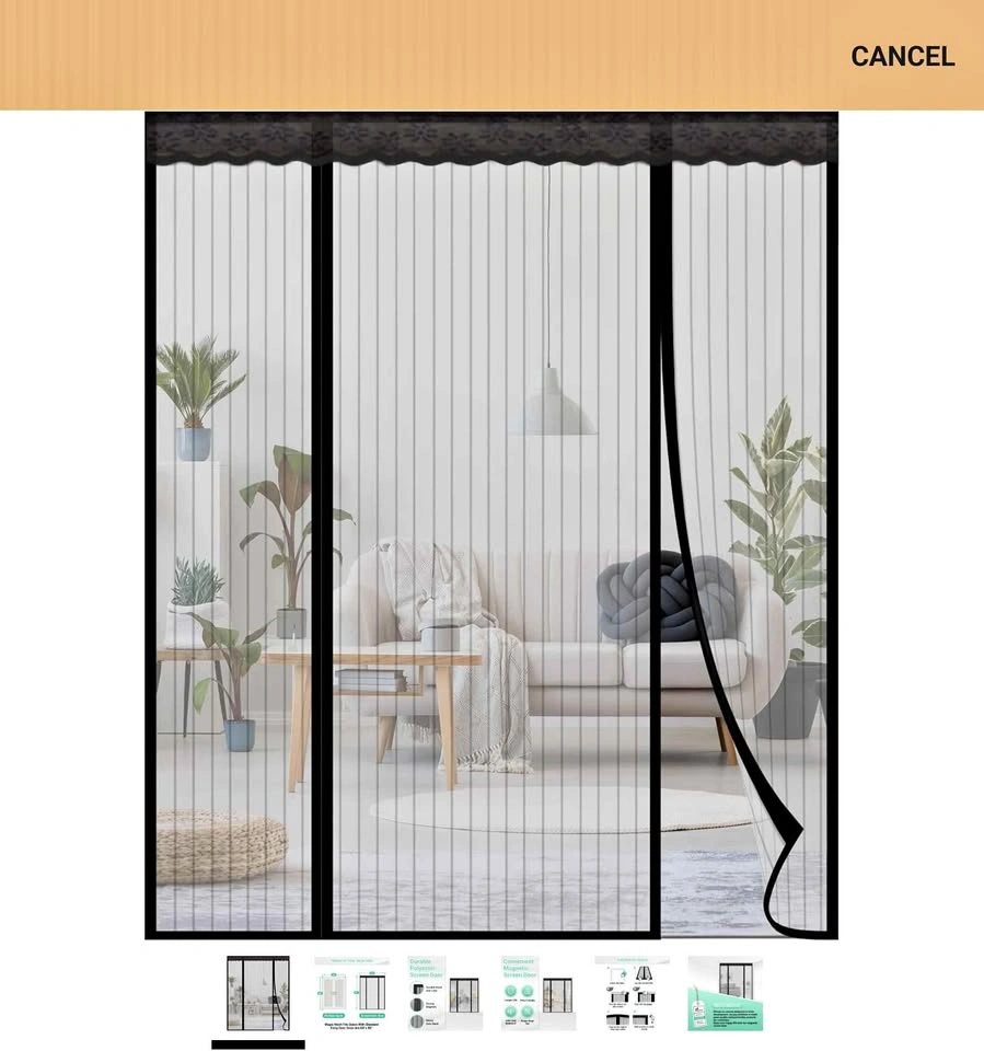 Brand New Double Door Magnetic Screen 72"x 81"