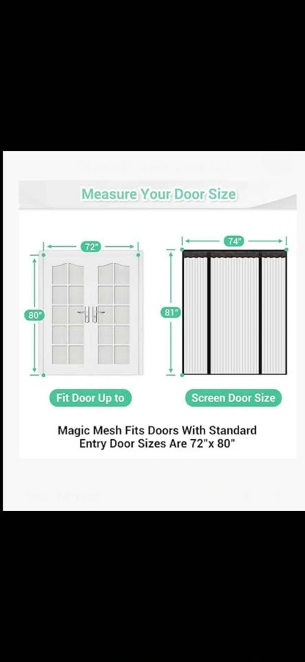 Brand New Double Door Magnetic Screen 72"x 81" - photo 2