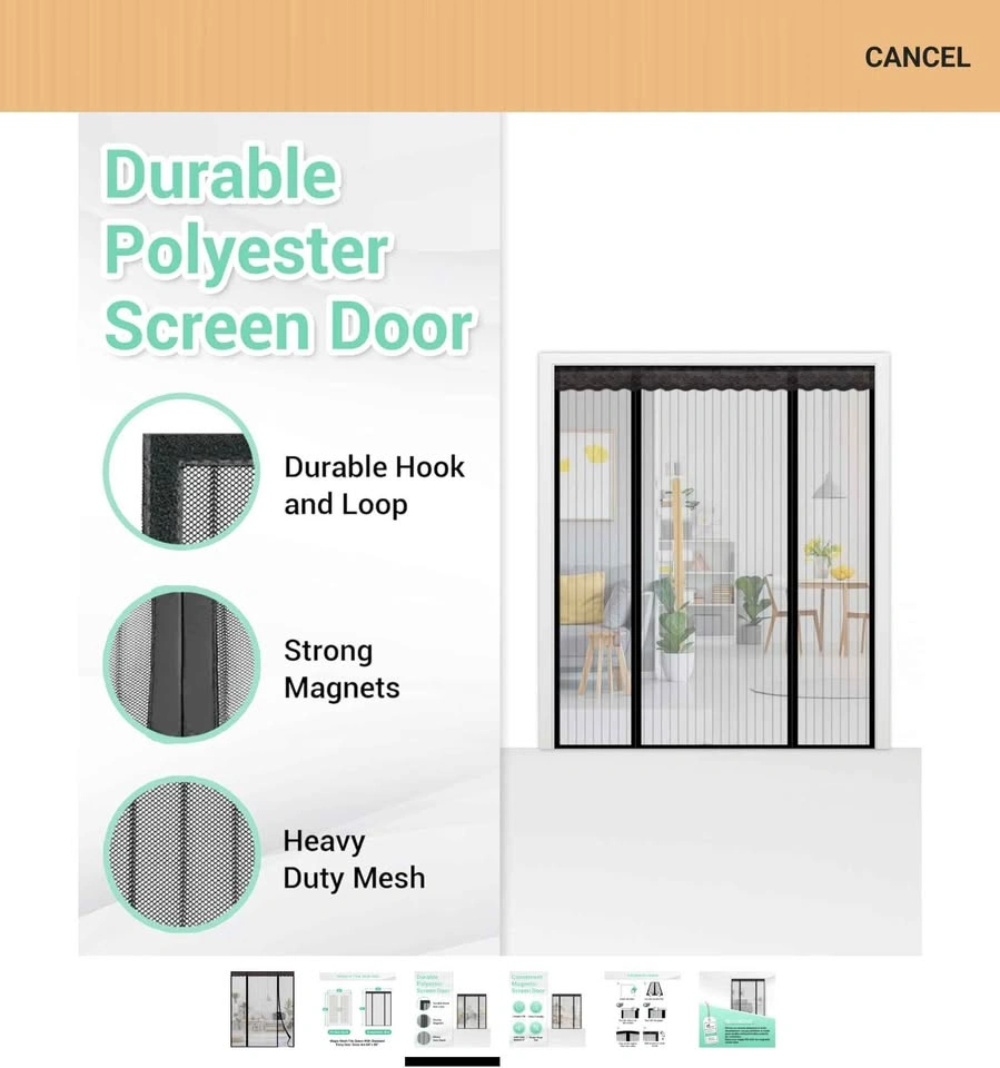 Brand New Double Door Magnetic Screen 72"x 81" - photo 3