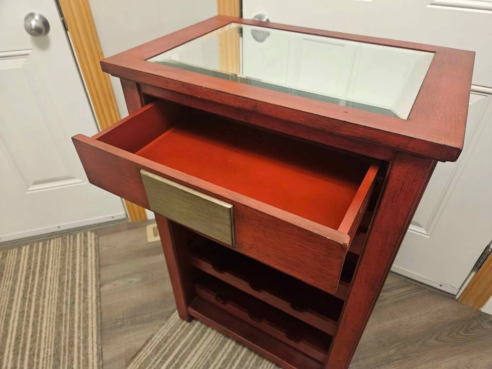 Wooden wine rack with drawer - photo 2
