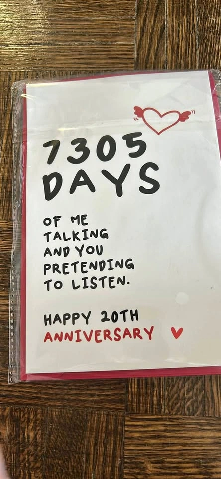 Cute 20th anniversary card