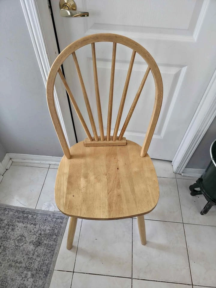 Pair of Solid Wood Windsor Dining Chairs