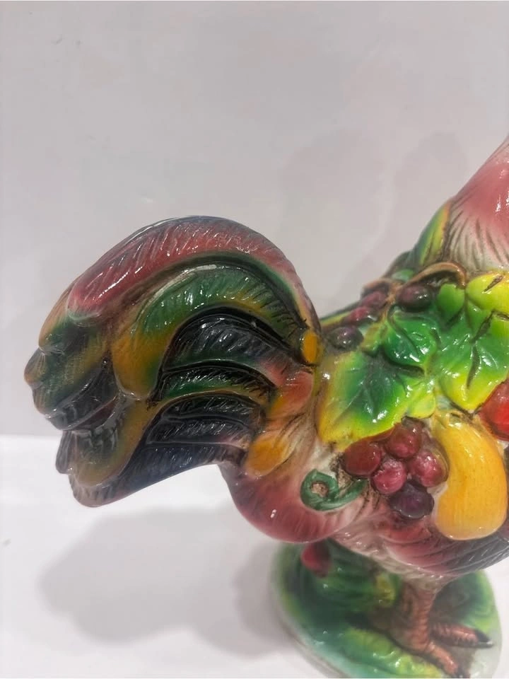 Vintage Ceramic Rooster Figurine Fruit Decor Hand Painted 9.5” - photo 5